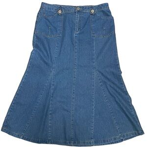 Baccini demin skirt Womens size 16‎ blue buttons buckles
